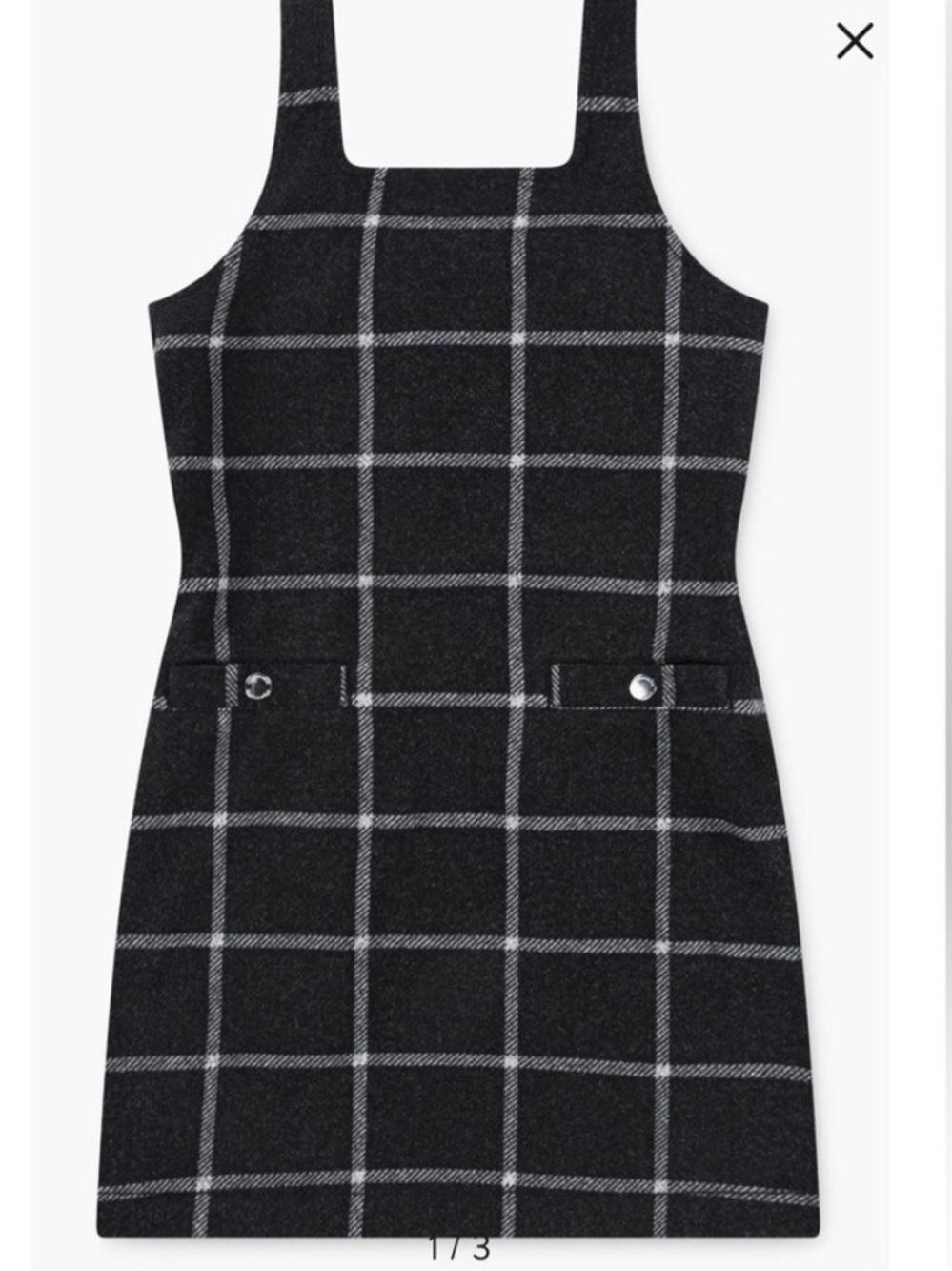 Abercrombie kids Black and white windowpane check pinafore dress. Size 11/12